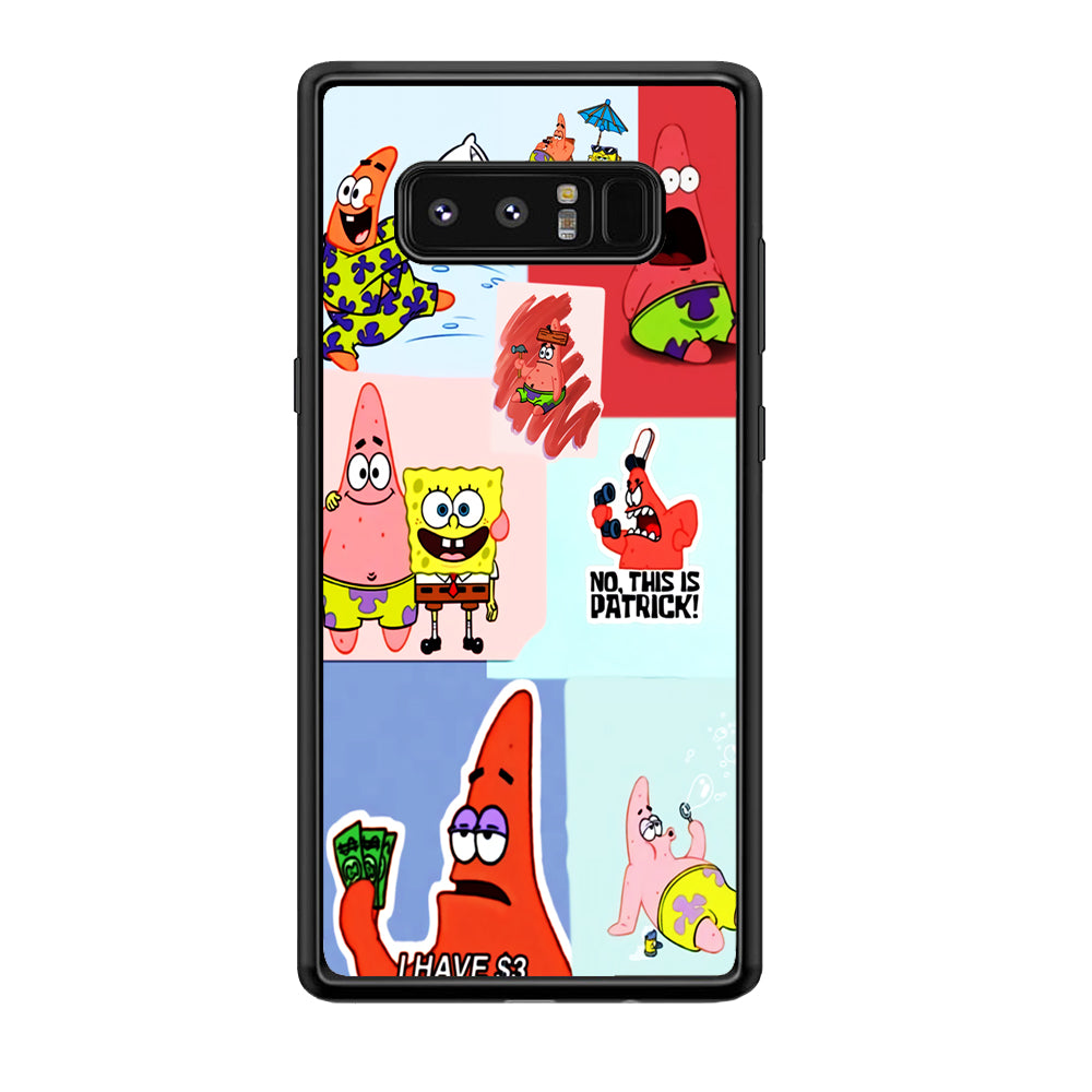 Spongebob Patrick Aesthetic Samsung Galaxy Note 8 Case-Phone Case-Rubber Black (2D Case)-Altracase