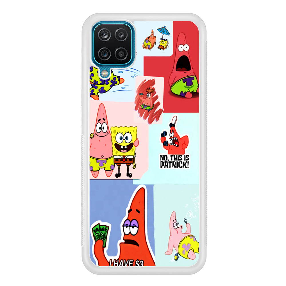 Spongebob Patrick Aesthetic Samsung Galaxy A12 Case-Phone Case-Rubber White (2D Case)-Altracase