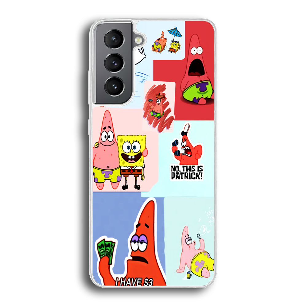 Spongebob Patrick Aesthetic Samsung Galaxy S24 Plus Case-Phone Case-Rubber White (2D Case)-Altracase