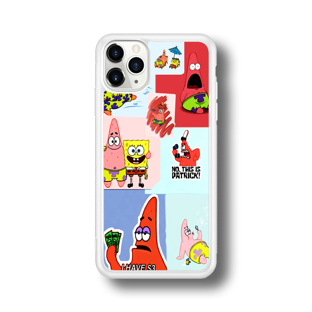 Spongebob Patrick Aesthetic iPhone 11 Pro Max Case-Phone Case-Rubber White (2D Case)-Altracase