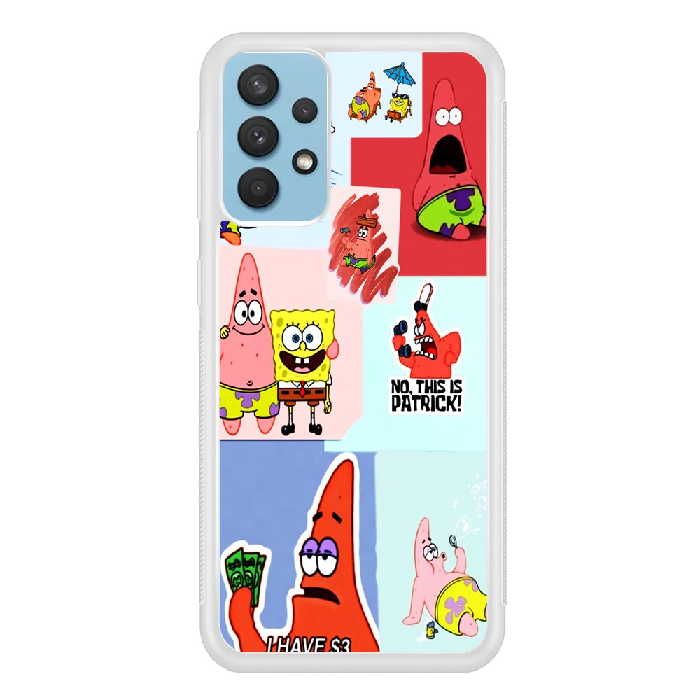 Spongebob Patrick Aesthetic Samsung Galaxy A32 Case-Phone Case-Rubber White (2D Case)-Altracase
