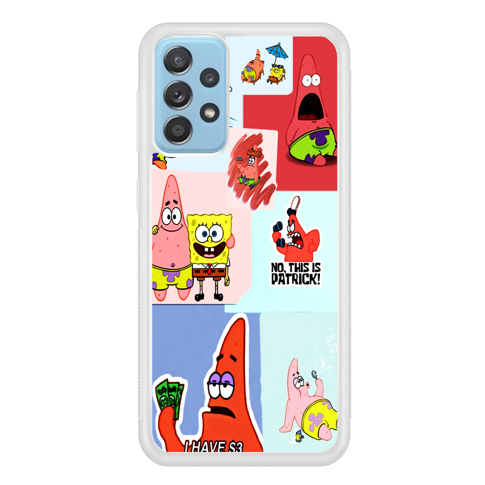 Spongebob Patrick Aesthetic Samsung Galaxy A72 Case-Phone Case-Rubber White (2D Case)-Altracase