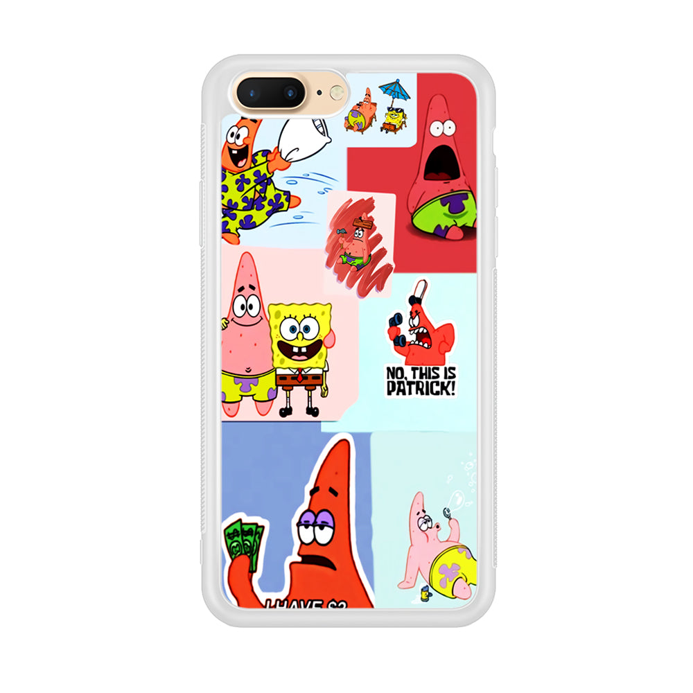 Spongebob Patrick Aesthetic iPhone 8 Plus Case-Phone Case-Rubber White (2D Case)-Altracase