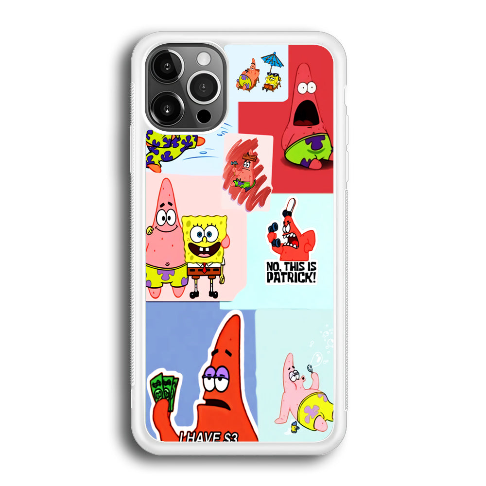 Spongebob Patrick Aesthetic iPhone 12 Pro Max Case-Phone Case-Rubber White (2D Case)-Altracase