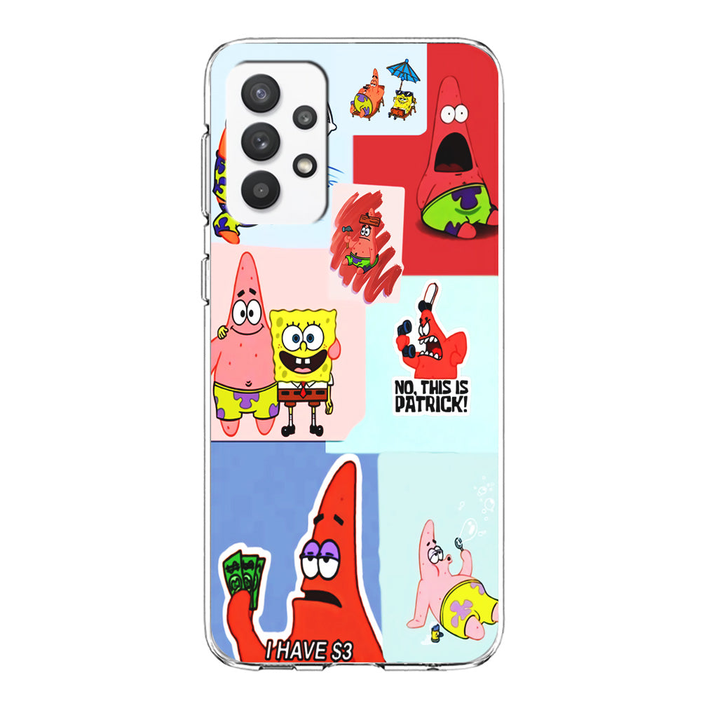 Spongebob Patrick Aesthetic Samsung Galaxy A32 Case-Phone Case-Clear Soft Case-Altracase