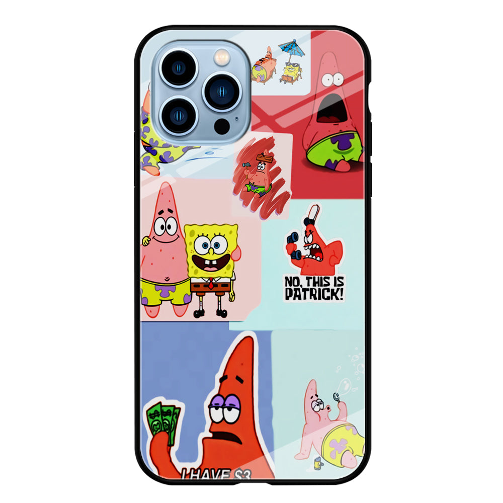 Spongebob Patrick Aesthetic iPhone 14 Pro Case-Phone Case-Tempered Glass Case-Altracase