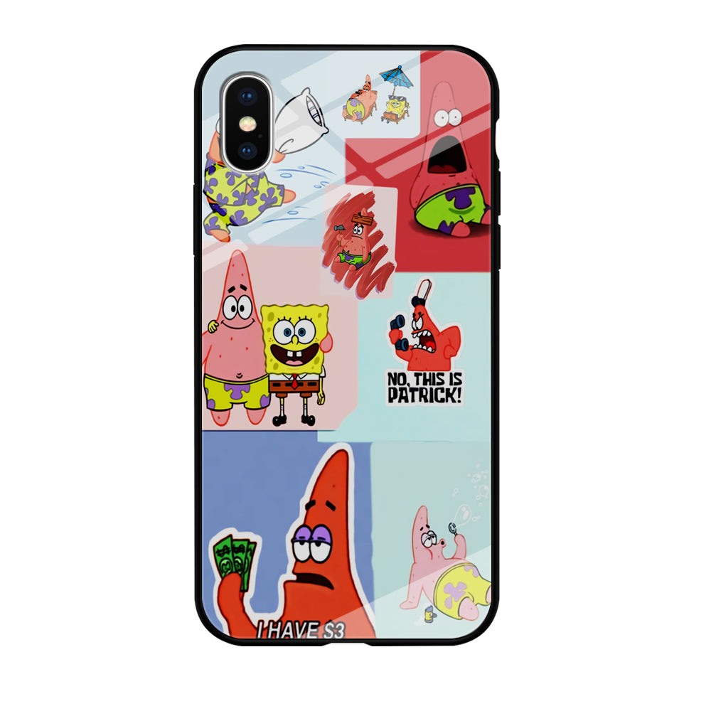 Spongebob Patrick Aesthetic iPhone Xs Case-Phone Case-Tempered Glass Case-Altracase