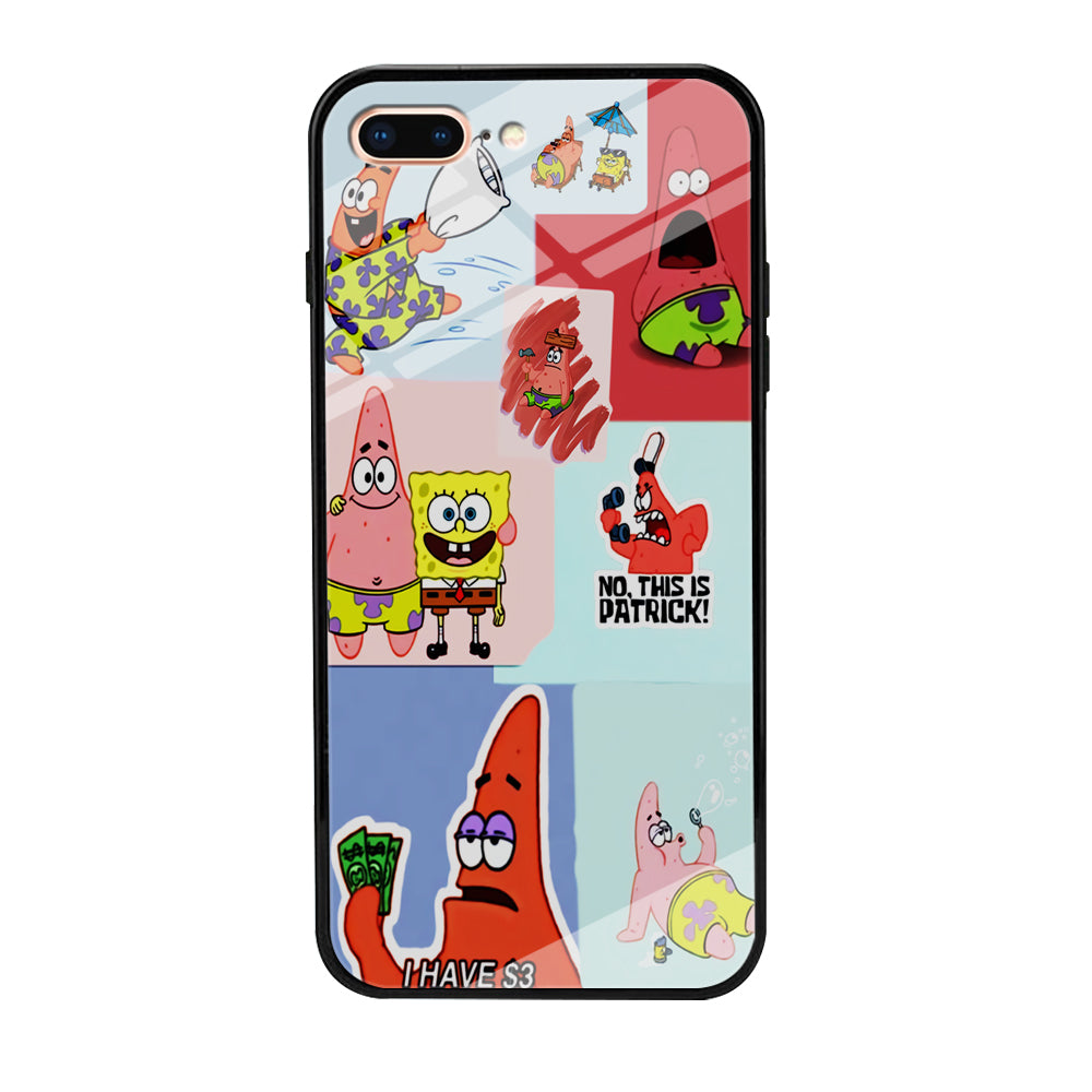 Spongebob Patrick Aesthetic iPhone 8 Plus Case-Phone Case-Tempered Glass Case-Altracase