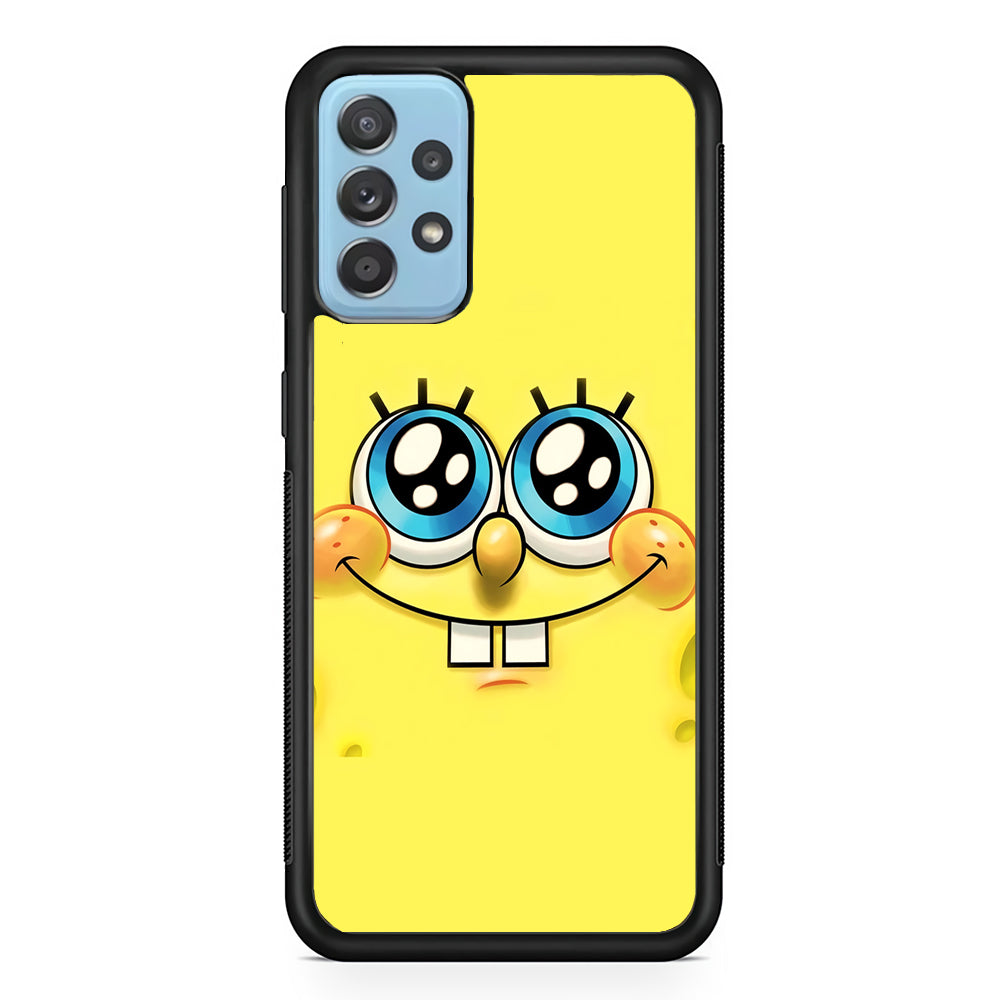 Spongebob's smiling face Samsung Galaxy A72 Case-Phone Case-Rubber Black (2D Case)-Altracase