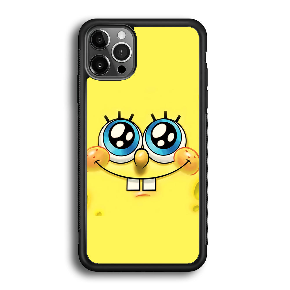 Spongebob's smiling face iPhone 12 Pro Max Case-Phone Case-Rubber Black (2D Case)-Altracase