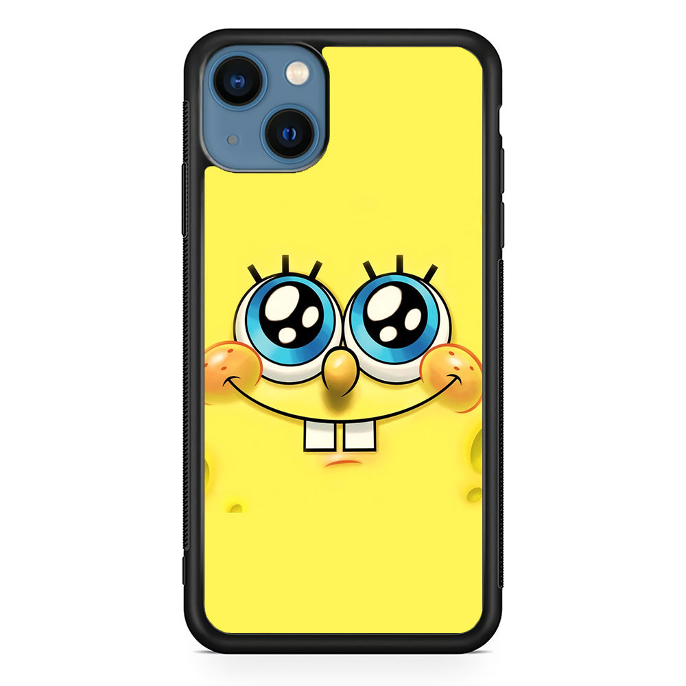 Spongebob's smiling face iPhone 13 Case-Phone Case-Rubber Black (2D Case)-Altracase