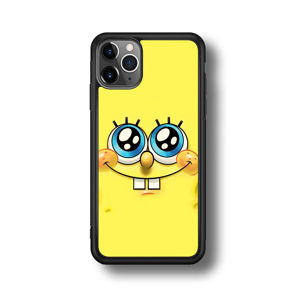 Spongebob's smiling face iPhone 11 Pro Max Case-Phone Case-Rubber Black (2D Case)-Altracase