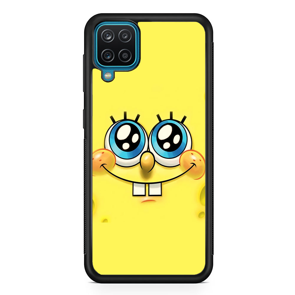Spongebob's smiling face Samsung Galaxy A12 Case-Phone Case-Rubber Black (2D Case)-Altracase