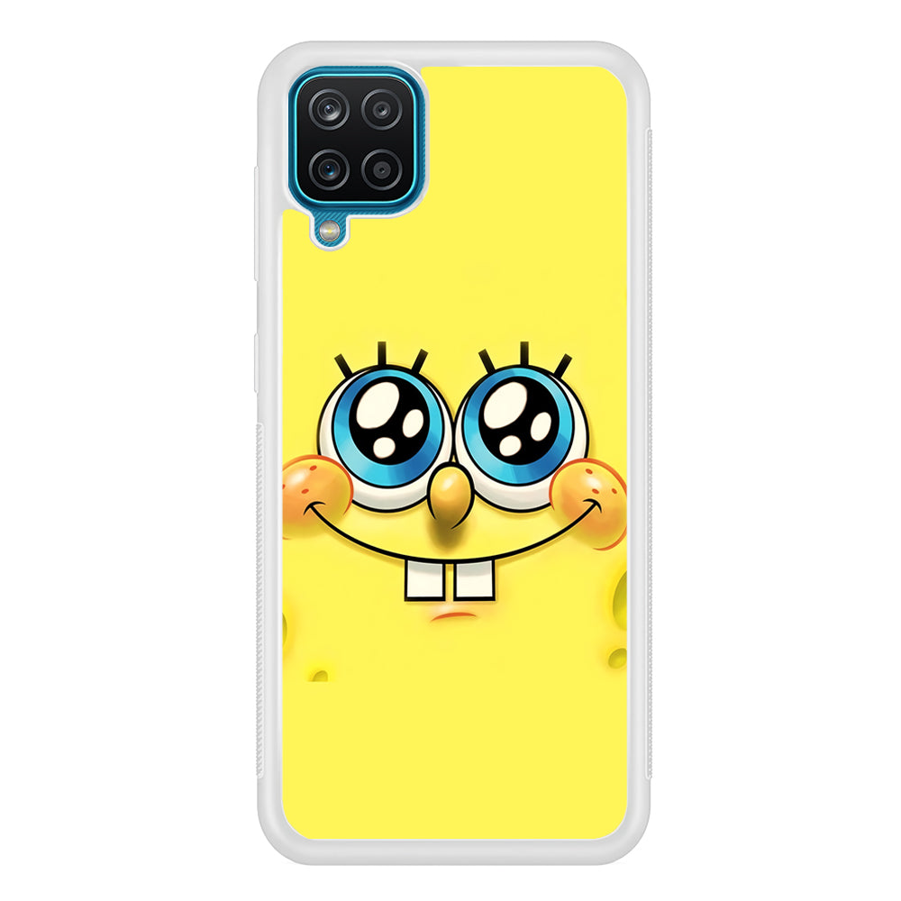 Spongebob's smiling face Samsung Galaxy A12 Case-Phone Case-Rubber White (2D Case)-Altracase