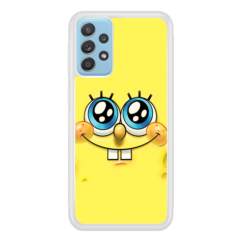 Spongebob's smiling face Samsung Galaxy A72 Case-Phone Case-Rubber White (2D Case)-Altracase