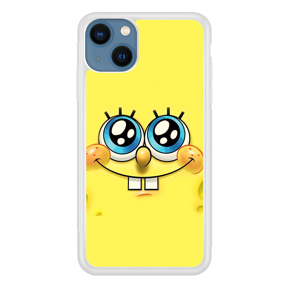 Spongebob's smiling face iPhone 13 Case-Phone Case-Rubber White (2D Case)-Altracase