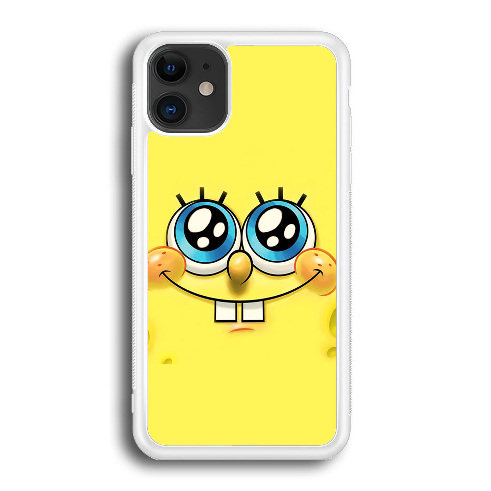 Spongebob's smiling face iPhone 12 Case-Phone Case-Rubber White (2D Case)-Altracase