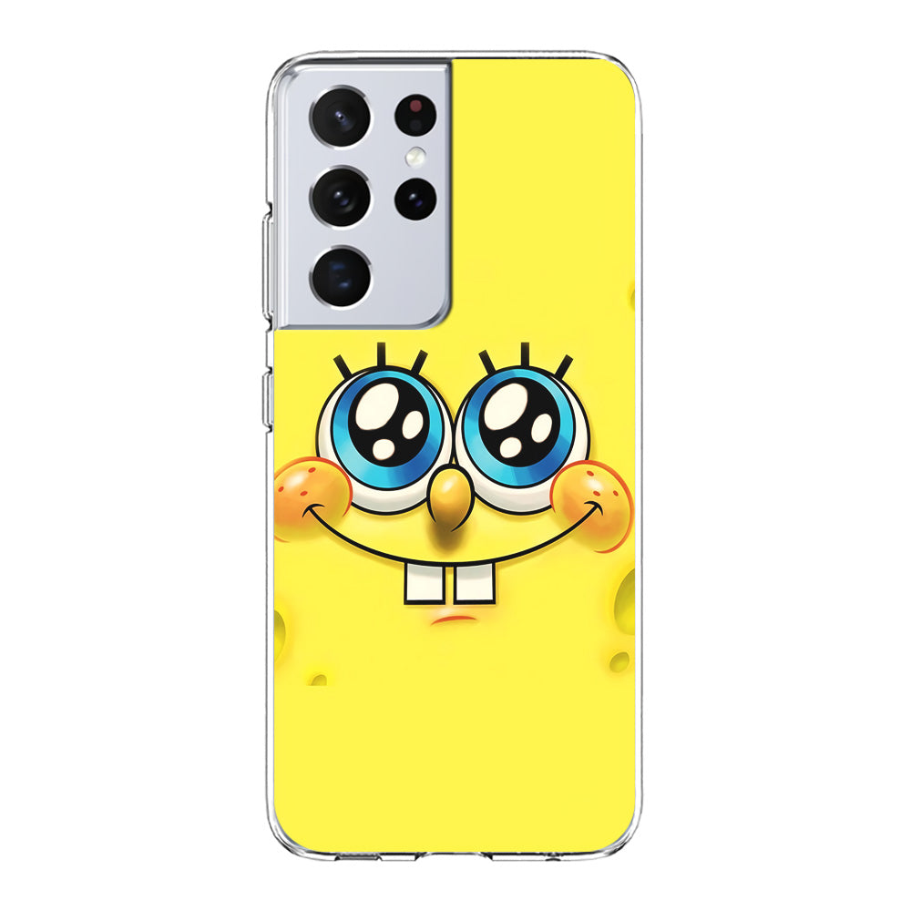 Spongebob's smiling face Samsung Galaxy S21 Ultra Case-Phone Case-Clear Soft Case-Altracase