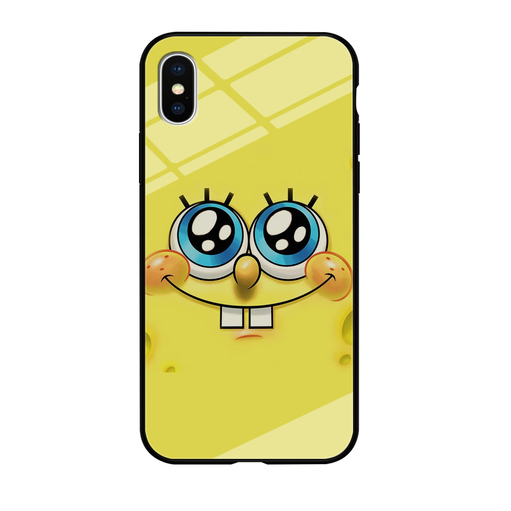 Spongebob's smiling face iPhone Xs Case-Phone Case-Tempered Glass Case-Altracase
