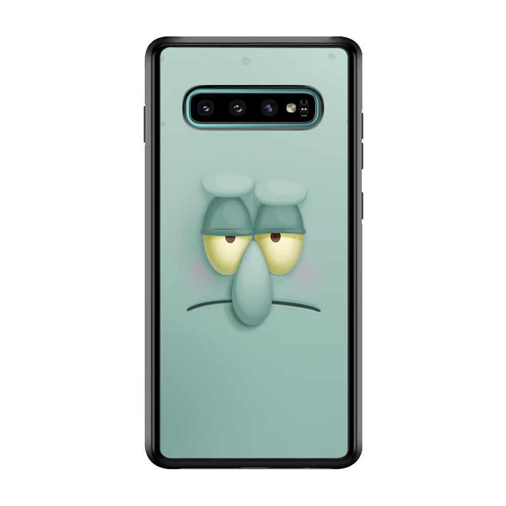 Squidward Tentacles Face Samsung Galaxy S10 Case-Phone Case-Rubber Black (2D Case)-Altracase