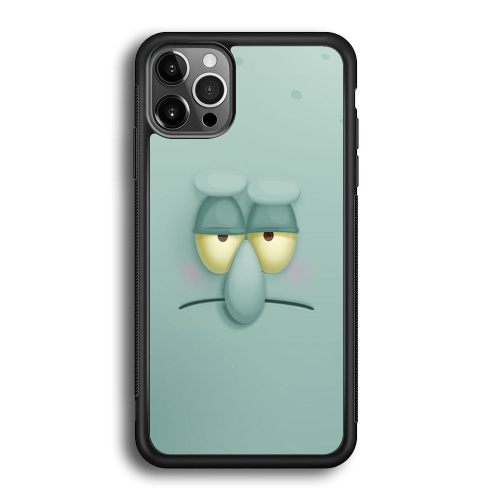 Squidward Tentacles Face iPhone 12 Pro Max Case-Phone Case-Rubber Black (2D Case)-Altracase