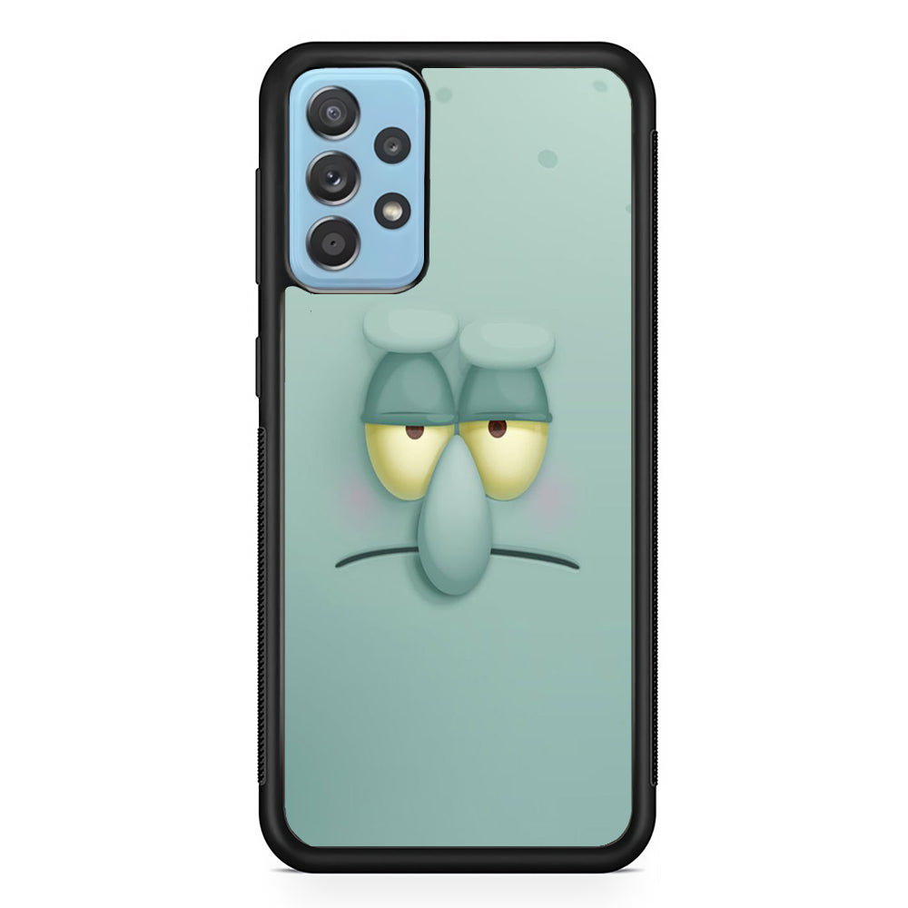 Squidward Tentacles Face Samsung Galaxy A72 Case-Phone Case-Rubber Black (2D Case)-Altracase