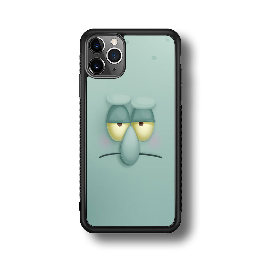 Squidward Tentacles Face iPhone 11 Pro Max Case-Phone Case-Rubber Black (2D Case)-Altracase