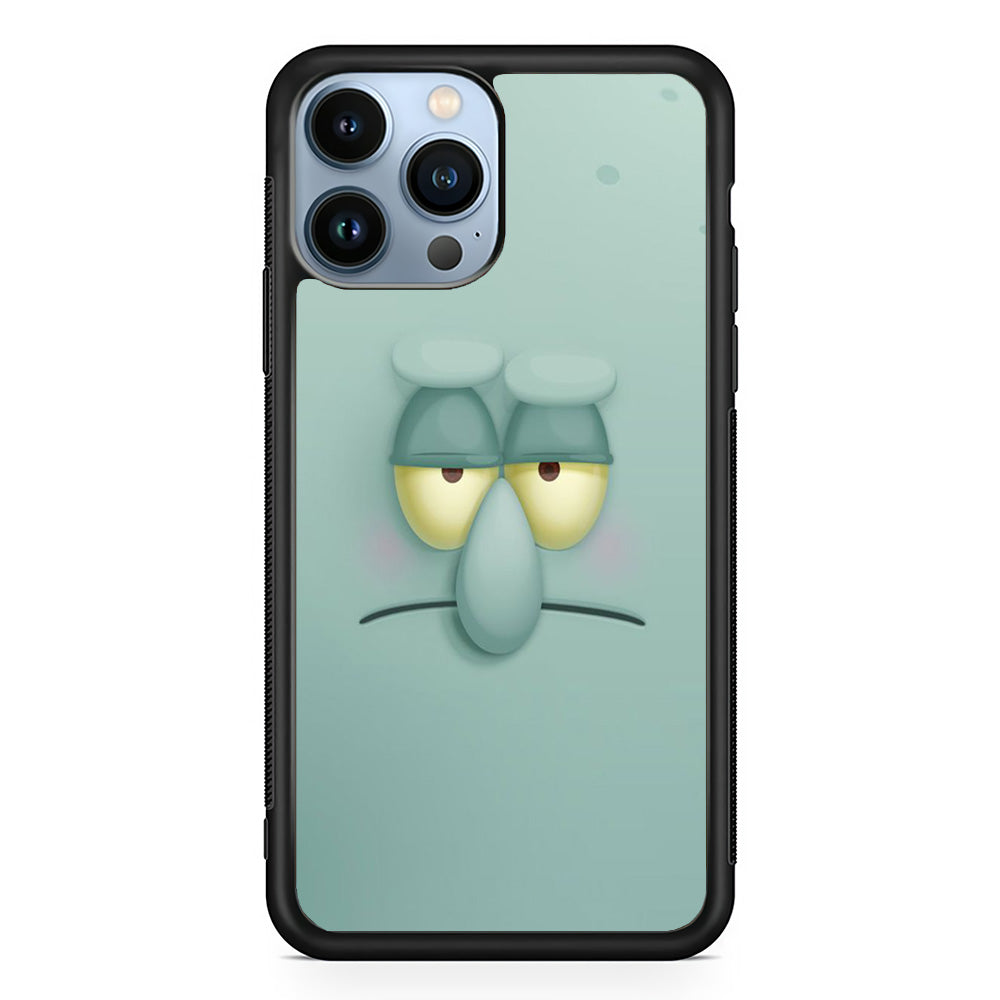 Squidward Tentacles Face iPhone 15 Pro Case-Phone Case-Rubber Black (2D Case)-Altracase
