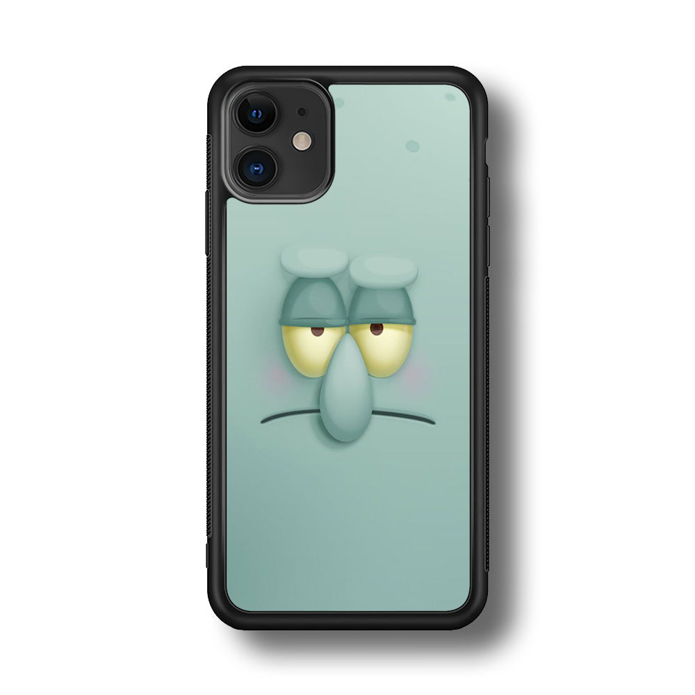 Squidward Tentacles Face iPhone 11 Case-Phone Case-Rubber Black (2D Case)-Altracase