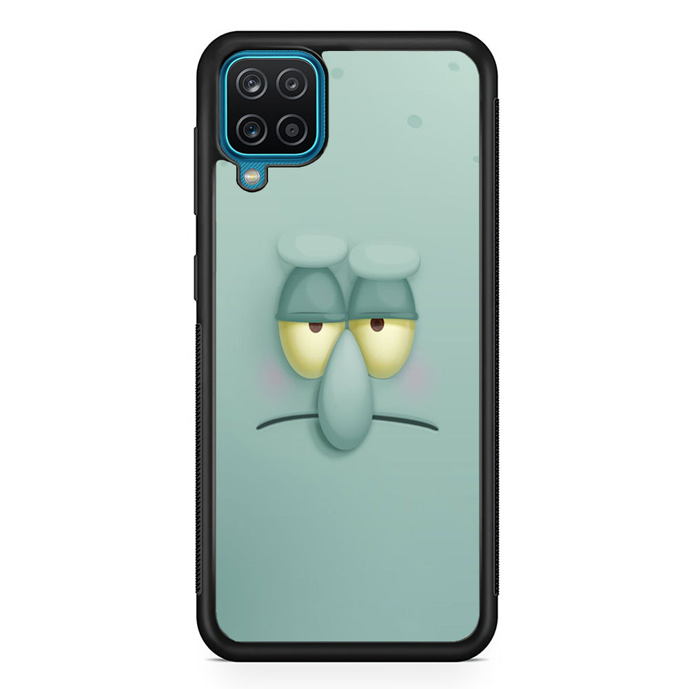 Squidward Tentacles Face Samsung Galaxy A12 Case-Phone Case-Rubber Black (2D Case)-Altracase