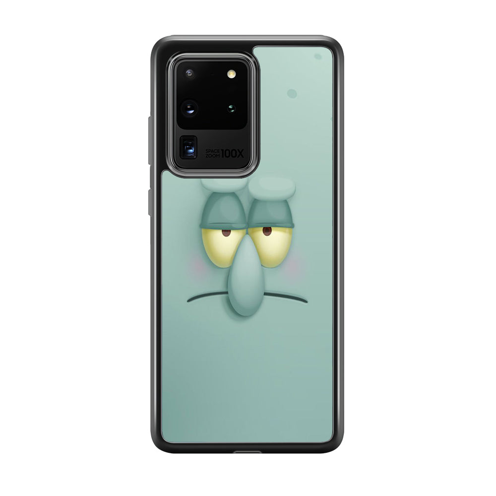 Squidward Tentacles Face Samsung Galaxy S20 Ultra Case-Phone Case-Rubber Black (2D Case)-Altracase
