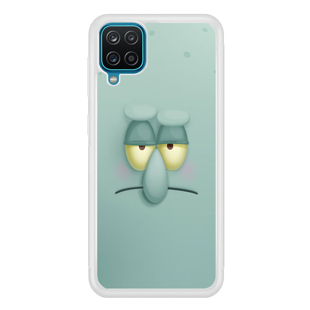 Squidward Tentacles Face Samsung Galaxy A12 Case-Phone Case-Rubber White (2D Case)-Altracase