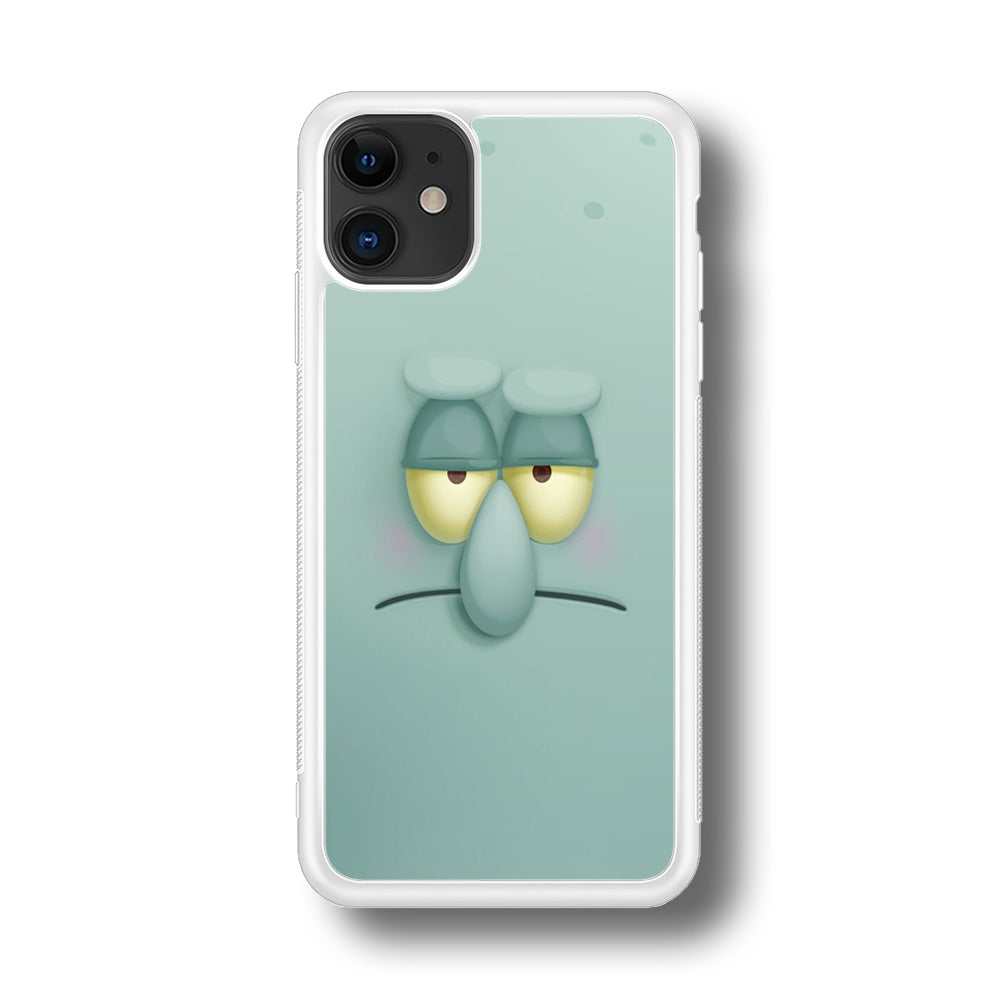 Squidward Tentacles Face iPhone 11 Case-Phone Case-Rubber White (2D Case)-Altracase
