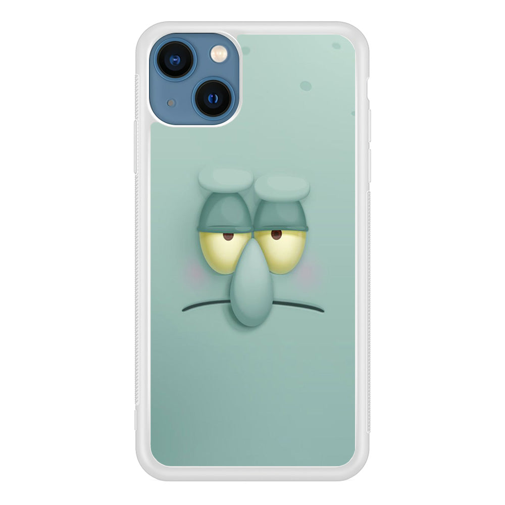 Squidward Tentacles Face iPhone 13 Case-Phone Case-Rubber White (2D Case)-Altracase
