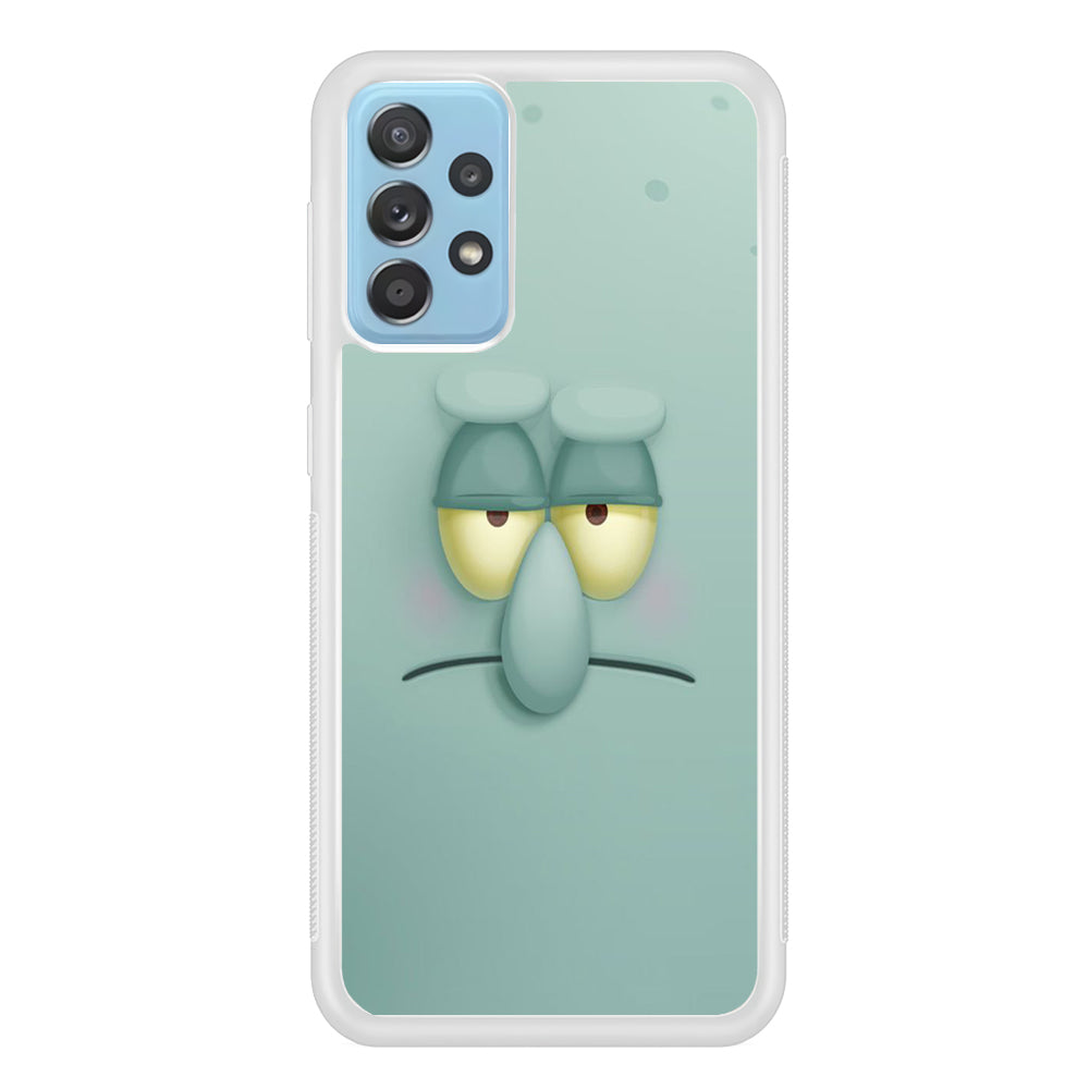 Squidward Tentacles Face Samsung Galaxy A72 Case-Phone Case-Rubber White (2D Case)-Altracase