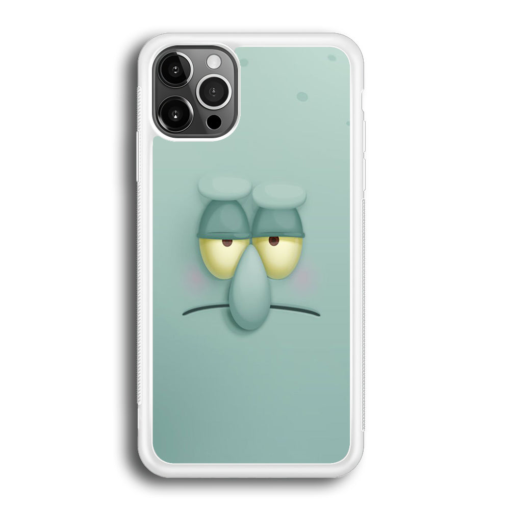 Squidward Tentacles Face iPhone 12 Pro Max Case-Phone Case-Rubber White (2D Case)-Altracase