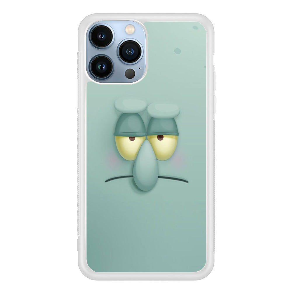 Squidward Tentacles Face iPhone 15 Pro Case-Phone Case-Rubber White (2D Case)-Altracase