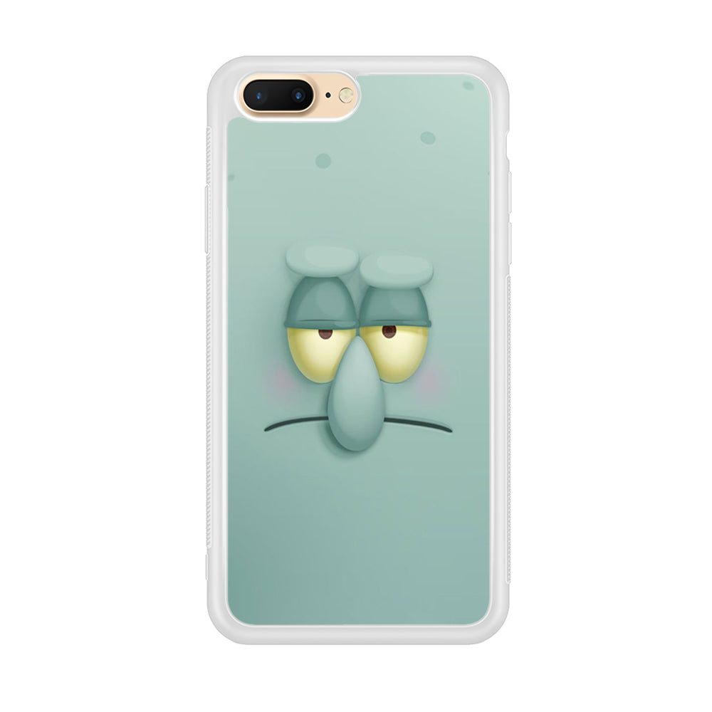Squidward Tentacles Face iPhone 8 Plus Case-Phone Case-Rubber White (2D Case)-Altracase