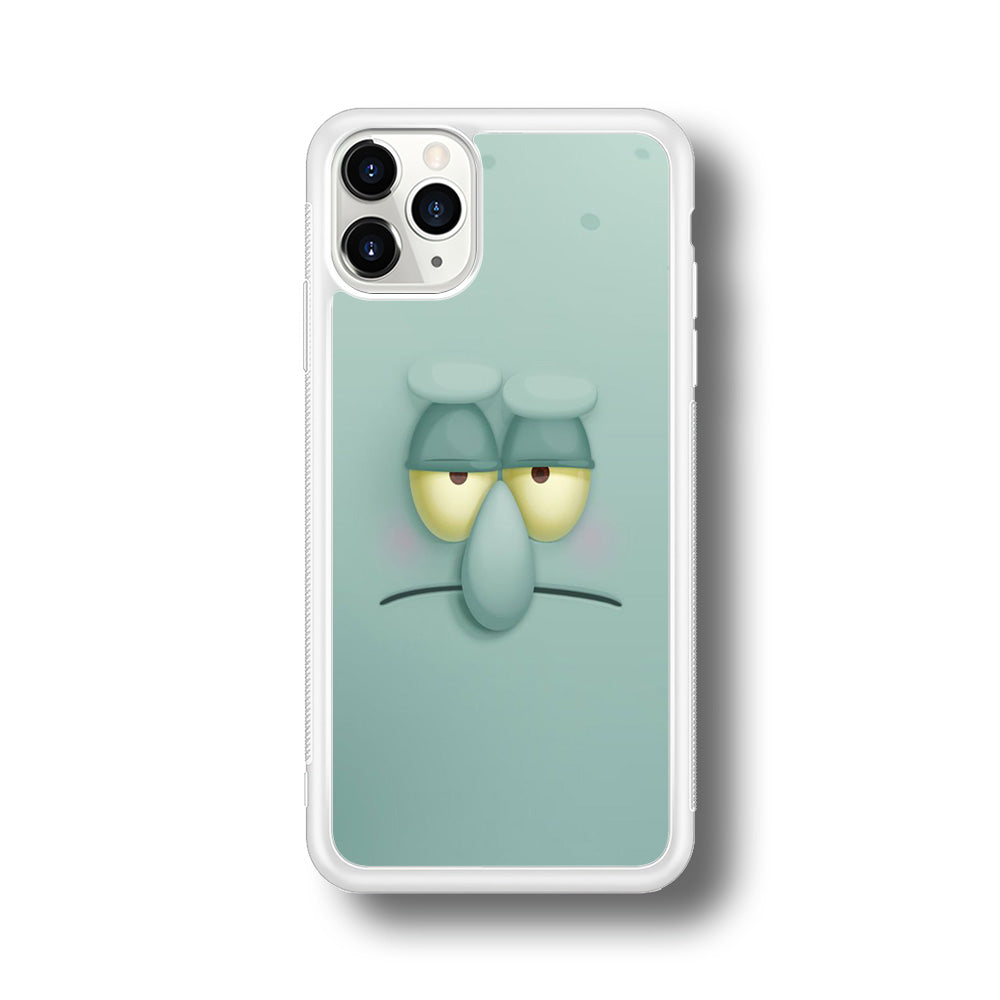 Squidward Tentacles Face iPhone 11 Pro Max Case-Phone Case-Rubber White (2D Case)-Altracase