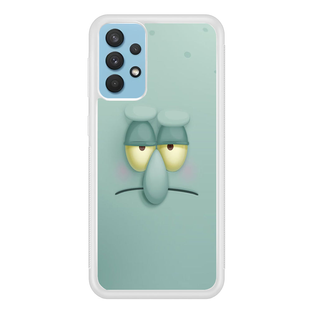 Squidward Tentacles Face Samsung Galaxy A32 Case-Phone Case-Rubber White (2D Case)-Altracase