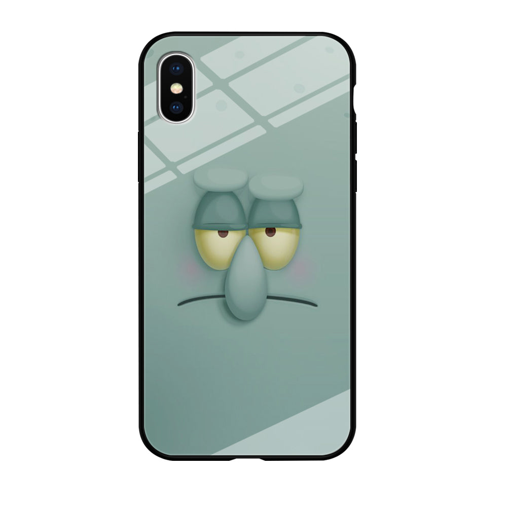 Squidward Tentacles Face iPhone Xs Case-Phone Case-Tempered Glass Case-Altracase