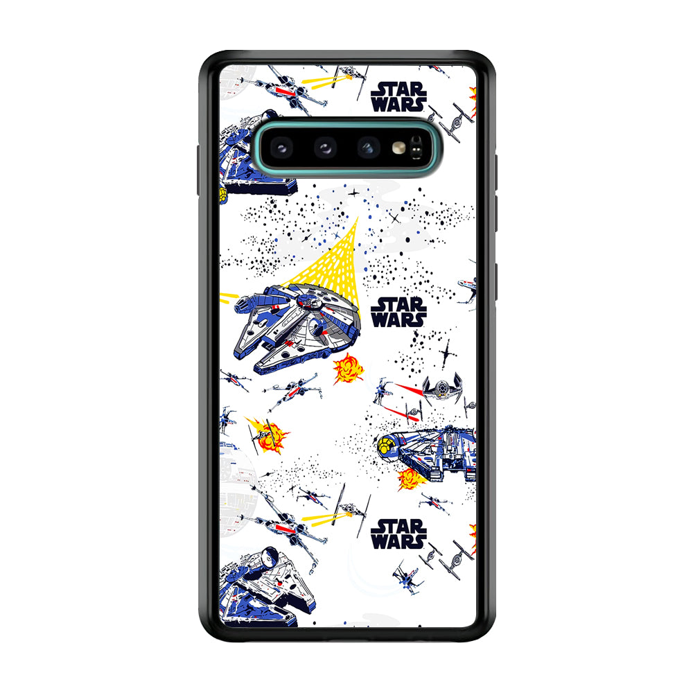 Star Wars Fighter Plane Samsung Galaxy S10 Case-Phone Case-Rubber Black (2D Case)-Altracase