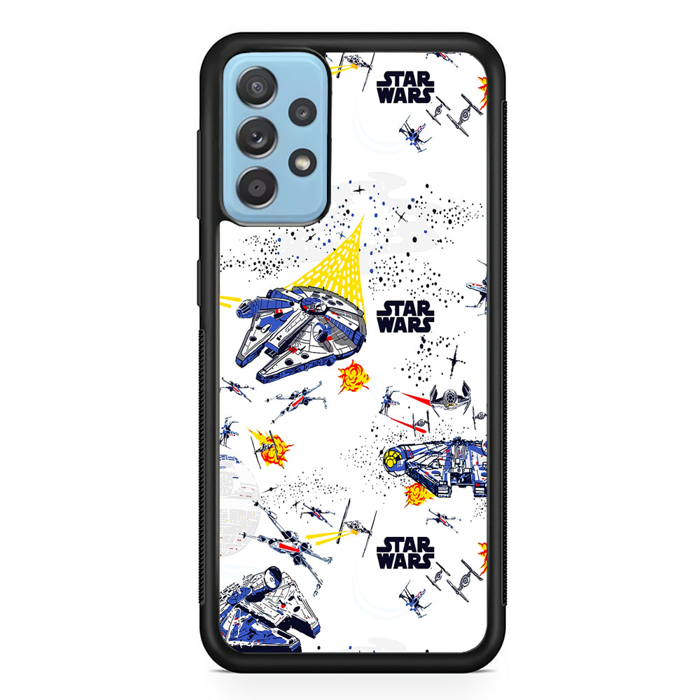 Star Wars Fighter Plane Samsung Galaxy A72 Case-Phone Case-Rubber Black (2D Case)-Altracase