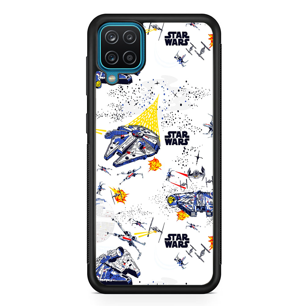 Star Wars Fighter Plane Samsung Galaxy A12 Case-Phone Case-Rubber Black (2D Case)-Altracase