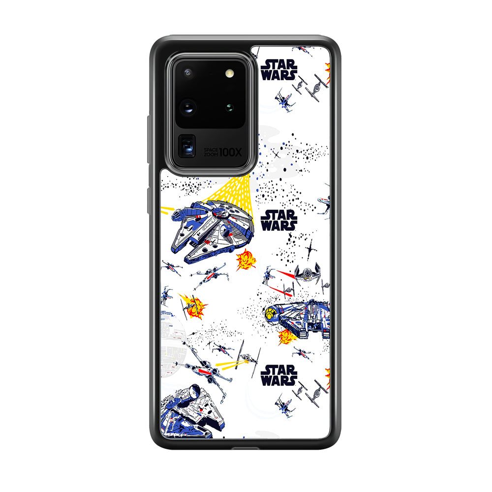 Star Wars Fighter Plane Samsung Galaxy S20 Ultra Case-Phone Case-Rubber Black (2D Case)-Altracase