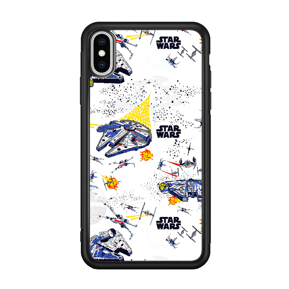 Star Wars Fighter Plane iPhone Xs Case-Phone Case-Rubber Black (2D Case)-Altracase
