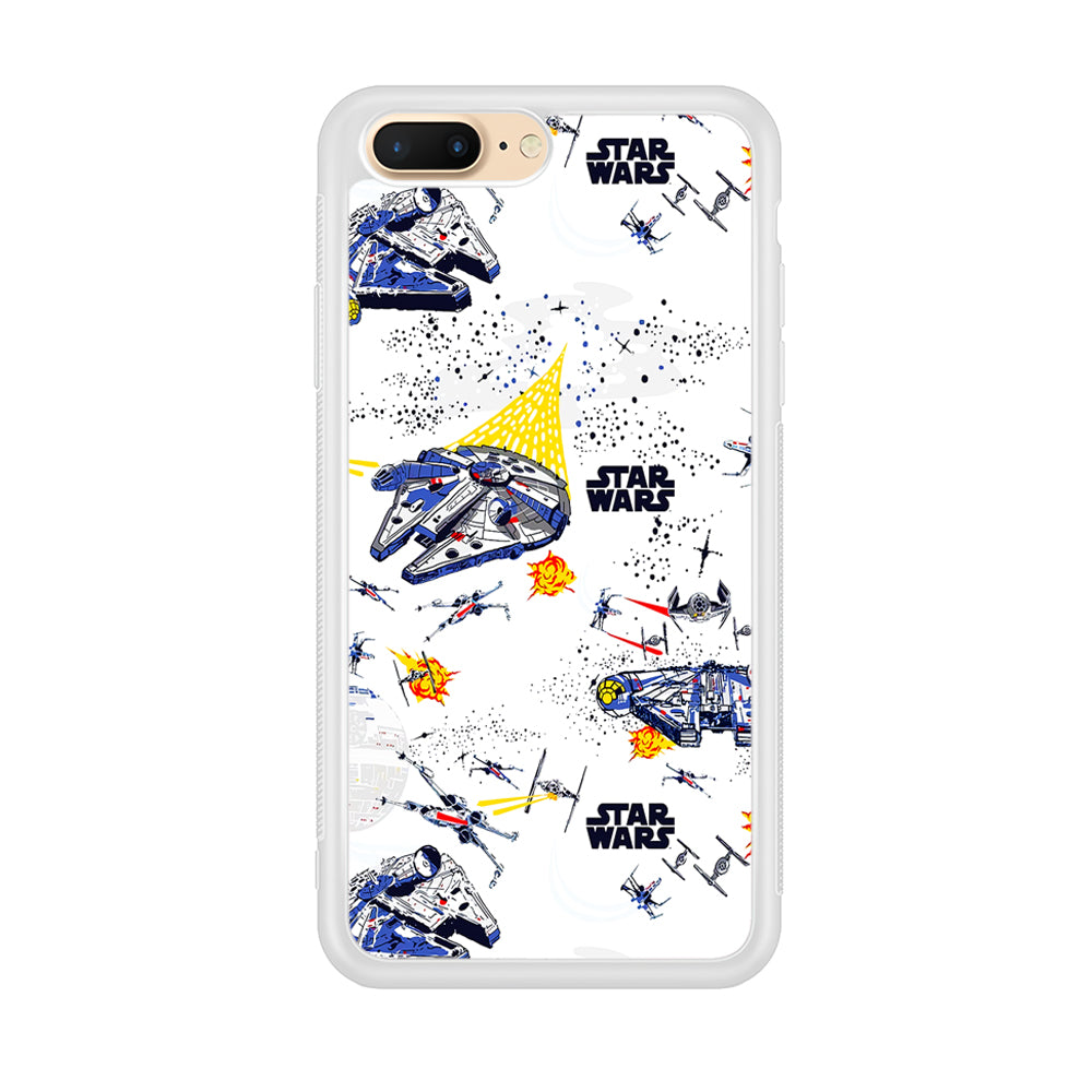 Star Wars Fighter Plane iPhone 8 Plus Case-Phone Case-Rubber White (2D Case)-Altracase