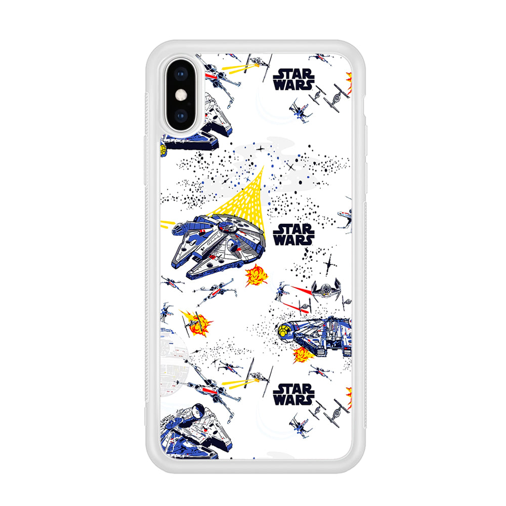 Star Wars Fighter Plane iPhone Xs Case-Phone Case-Rubber White (2D Case)-Altracase