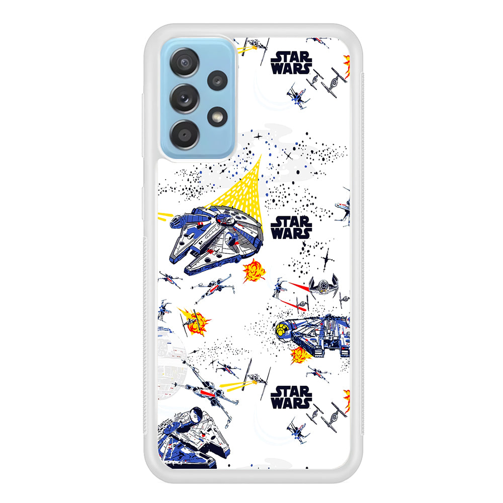 Star Wars Fighter Plane Samsung Galaxy A72 Case-Phone Case-Rubber White (2D Case)-Altracase