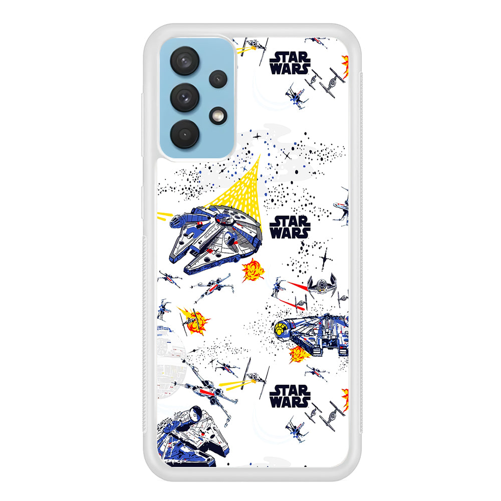 Star Wars Fighter Plane Samsung Galaxy A32 Case-Phone Case-Rubber White (2D Case)-Altracase